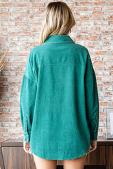 First Love Washed Corduroy Long Sleeve Button Down Shirt - Classic & Chic